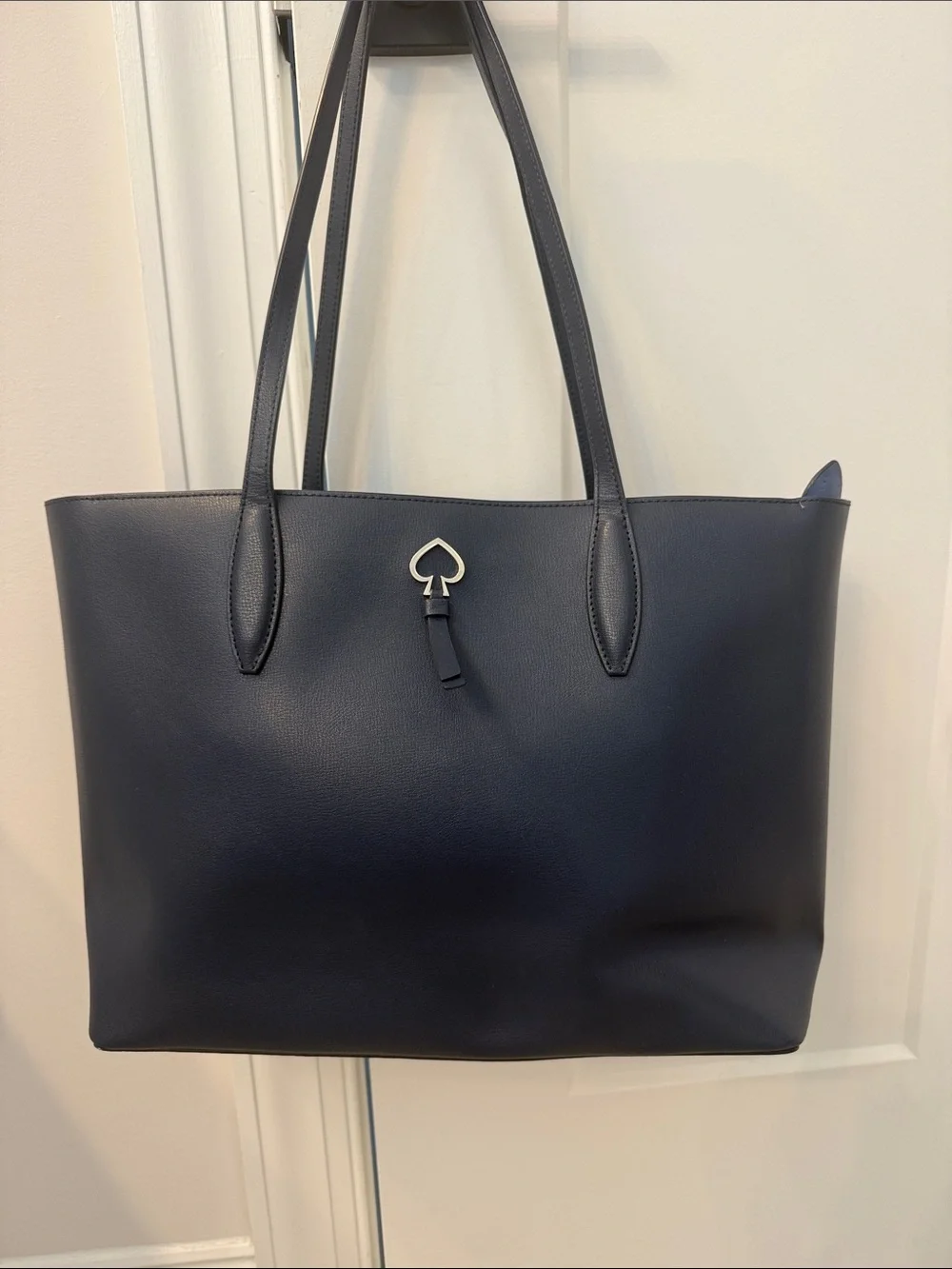 kate spade Navy Leather Tote with Spade Charm